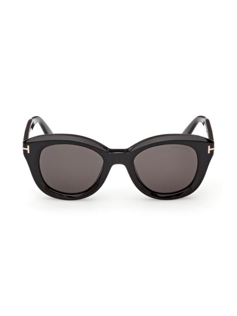 TOM FORD Women's Nika 49MM Oval Sunglasses - Black