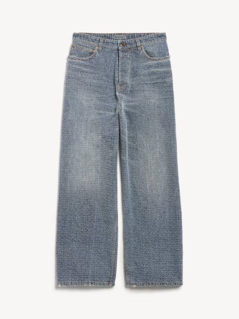 BALENCIAGA Men's Denim Stitch Baggy Jeans in Dark Blue