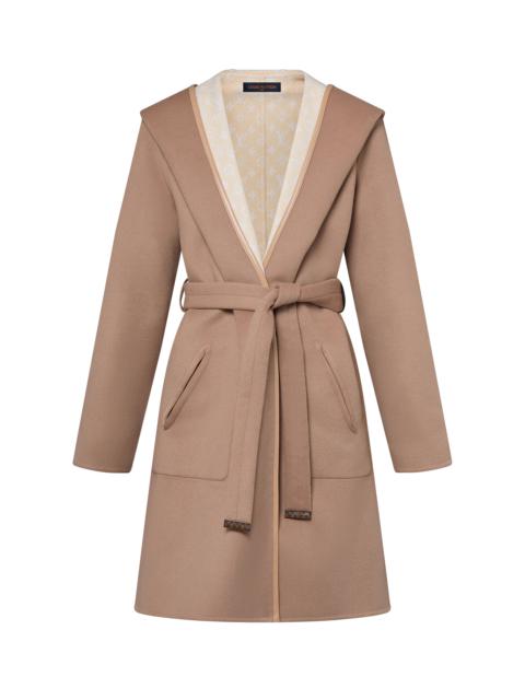 Louis Vuitton Reversible Signature Hooded Wrap Coat