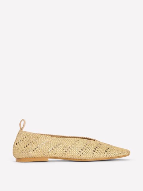 BODEN Knitted Ballet Flats-Gold Metallic