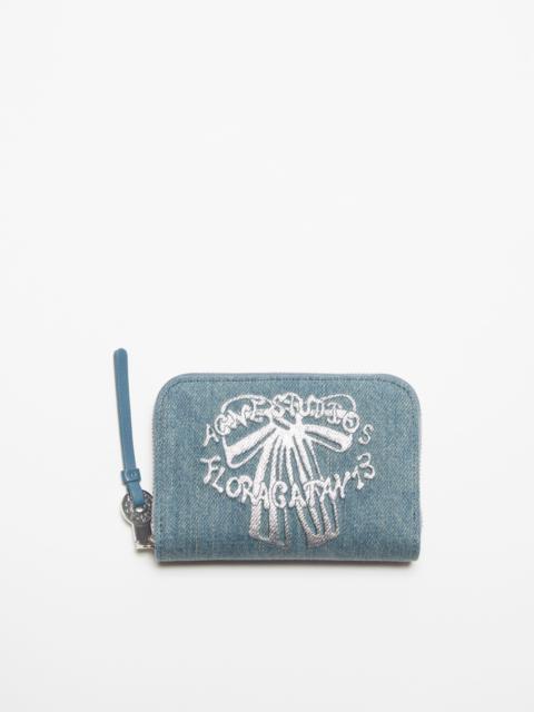 Acne Studios Denim zip wallet - Dusty blue