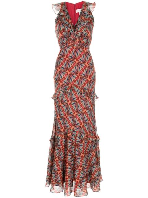 SALONI Rita geometric-pattern print dress