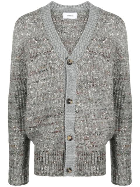 LARDINI mÃ©lange ribbed-trim cardigan