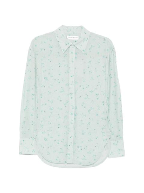 Victoria Beckham floral-print long-sleeve shirt