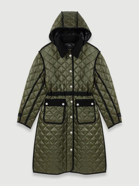 Contrast quilted puffer jacket