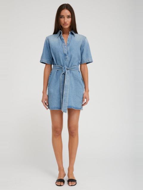 SPRWMN PARADIS DENIM MINI HENLEY DRESS