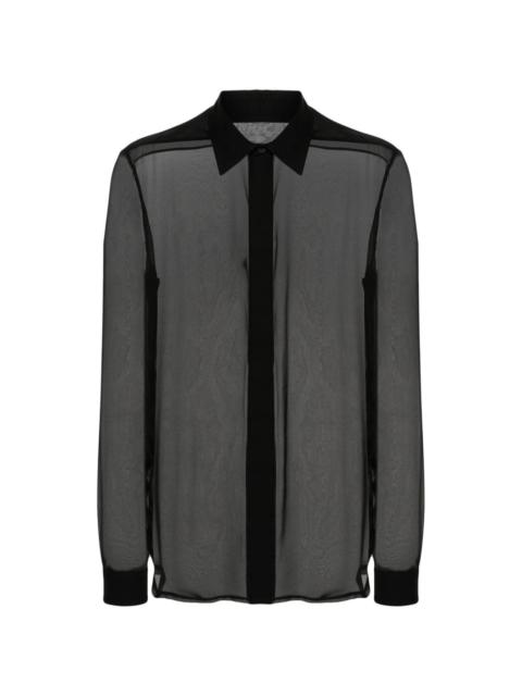 Rick Owens semi-sheer silk shirt