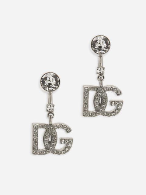Earrings with DG logo and rhinestones