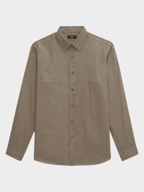 Theory Men's Solid Linen Sport Shirt