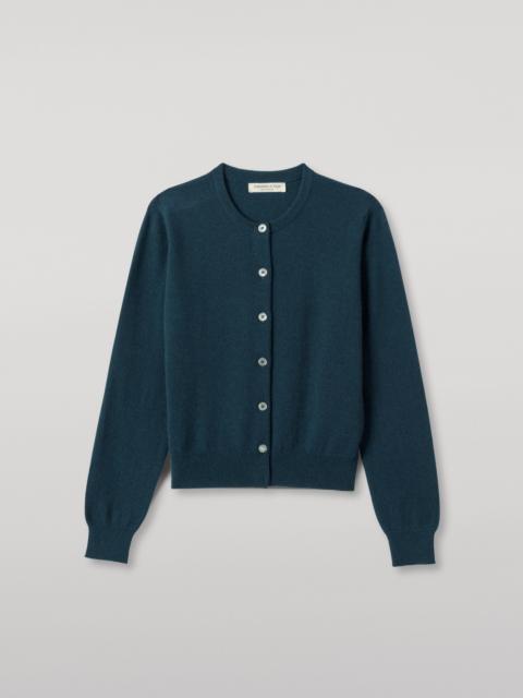 Johnstons of Elgin Iris Bottle Green Classic Cashmere Cardigan