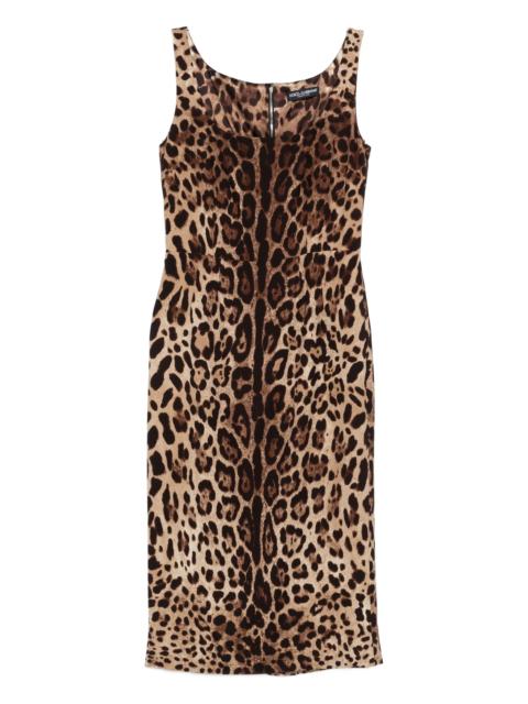 Dolce & Gabbana Animal-print Sleeveless Midi Dress