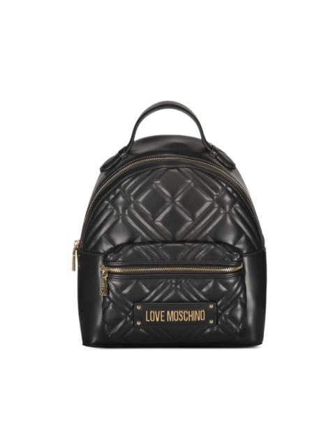 Moschino logo-plaque quilted backpack