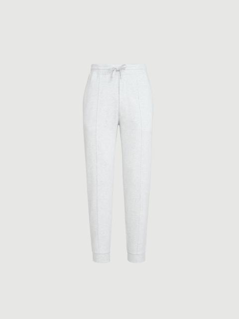Brunello Cucinelli Techno cotton French terry trousers with Crête detail and elasticated zipper cuffs