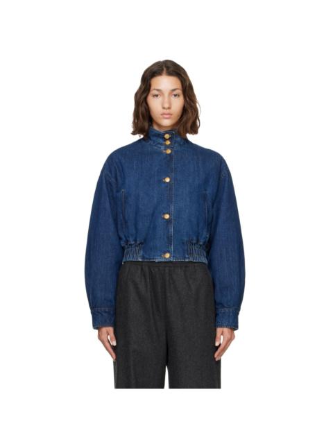 Jil Sander Blue Denim Padded Blouson Jacket