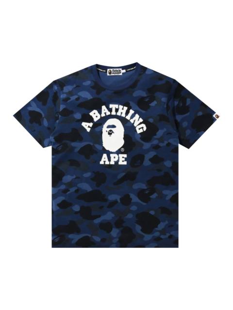 A BATHING APE® BAPE Color Camo College Tee 'Navy'