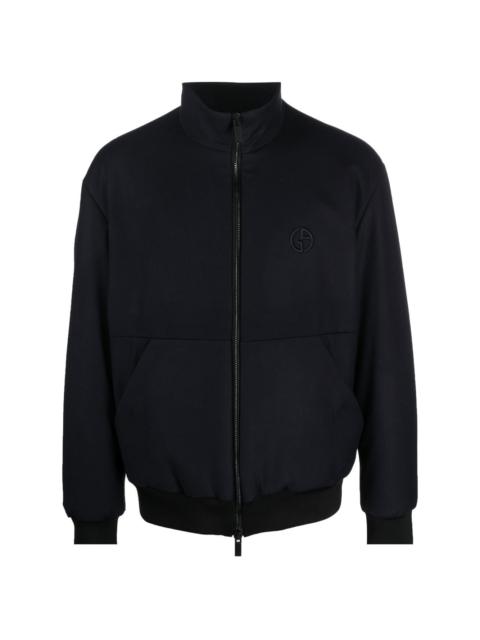 embroidered-logo zip-up jacket