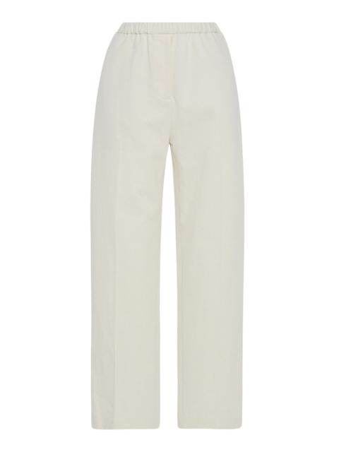 ROSETTA GETTY Cotton-Linen Pants ivory