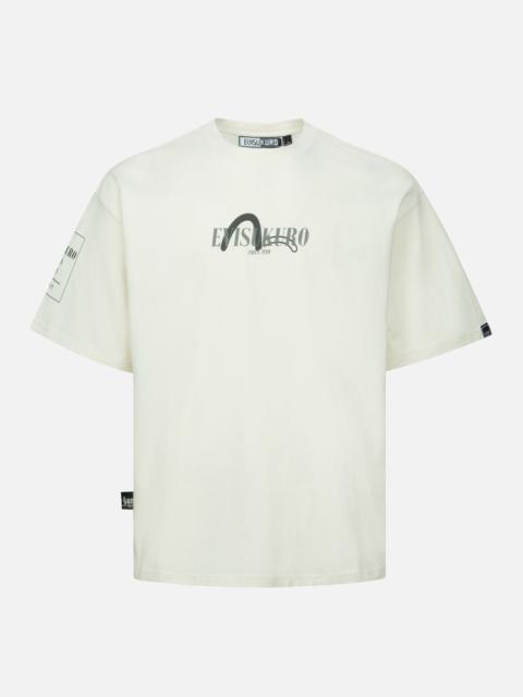 EVISU Logo Embroidery and Kamon Print Loose Fit T-Shirt