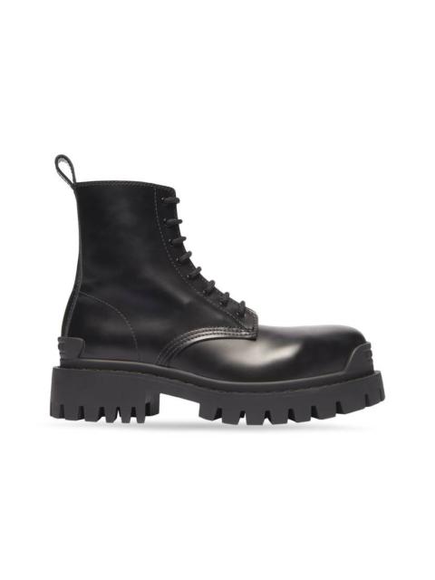 BALENCIAGA Women's Tractor 20mm Lace-up Boot in Black | REVERSIBLE