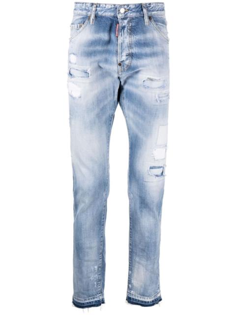 DSQUARED2 logo-patch distressed washed jeans