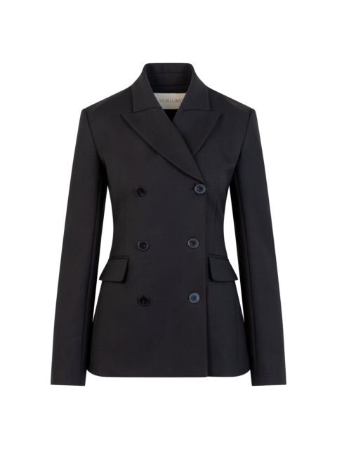 HEIRLOME Carolyn Double-Breasted Stretch-Wool Blazer black