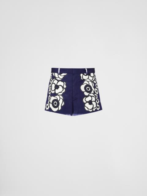 Printed poplin shorts