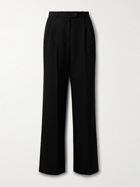 The Row Virgil pleated wool-gabardine wide-leg pants Black