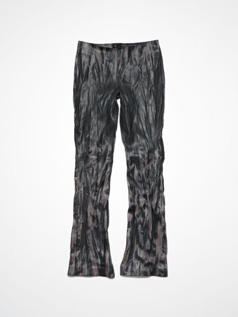 Creased leather trousers - Black/beige