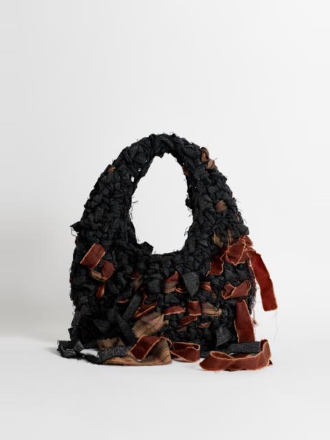 Our Legacy Crochet Bag Oxblood Black Chain Twill