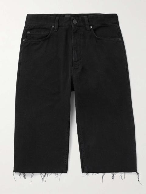 BALENCIAGA Slim-Fit Straight-Leg Distressed Denim Shorts