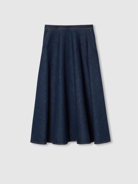 GUCCI Regular fit embroidered denim skirt