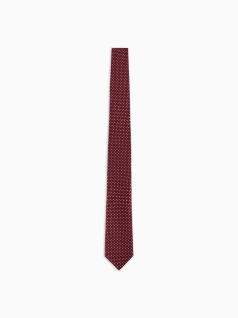 GIORGIO ARMANI PURE SILK POLKA-DOT JACQUARD TIE
