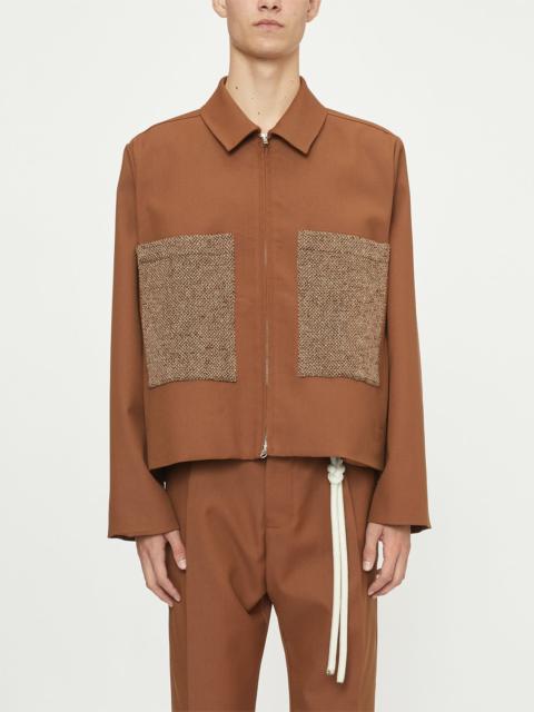 Song for the Mute Crop Patch Pocket Jacket - Brown