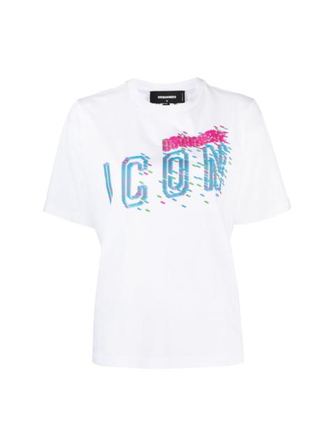 DSQUARED2 로고 인쇄 면 jersey 티셔츠