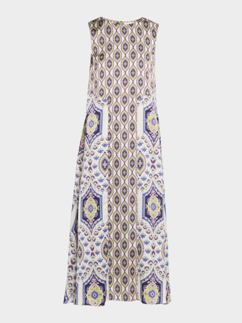 MISA Talitha Mosaic Eye Satin Maxi Dress