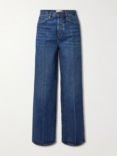 FRAME The Collegiate high-rise wide-leg jeans Mid denim