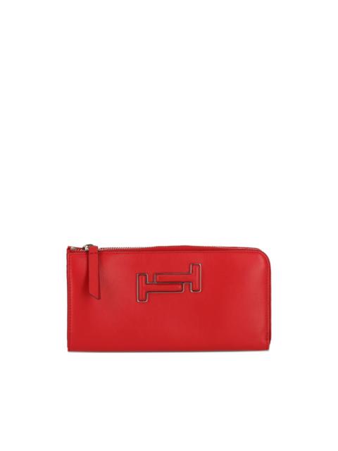 Tod's zip-around T logo wallet