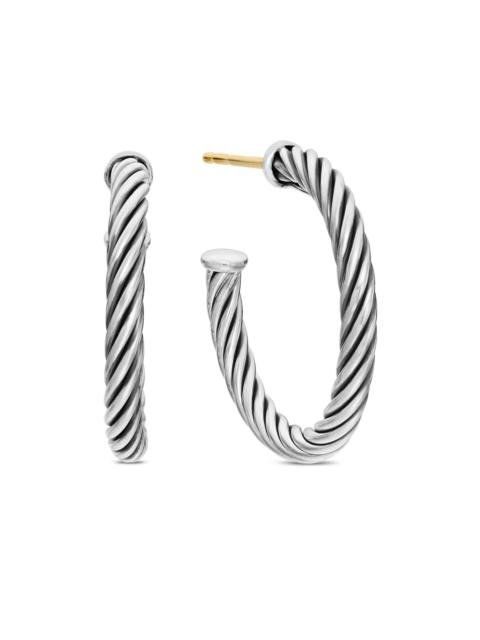 DAVID YURMAN Women's Cable Hoop Earrings in Sterling Silver, 3/4in - Silver