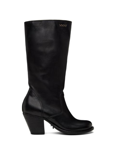 Black Rosebud Tall Boots