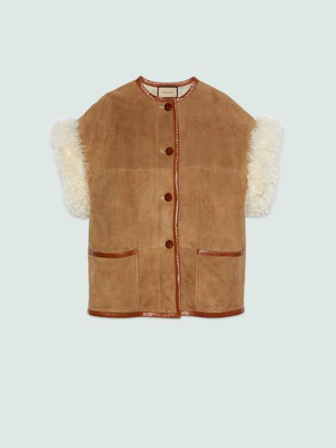 GUCCI Suede shearling vest