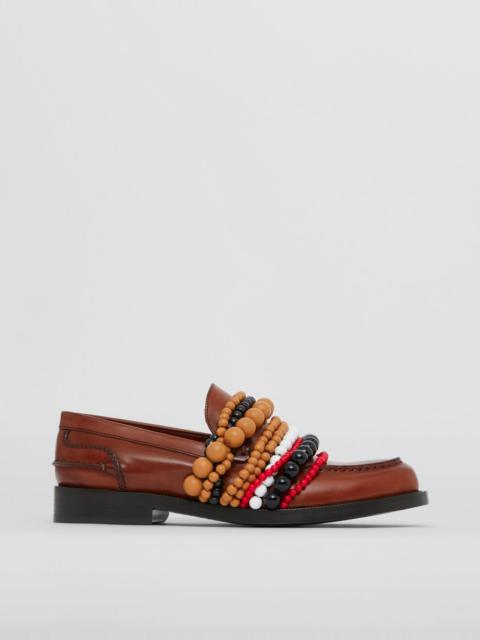 Burberry Bead Detail Leather Loafers