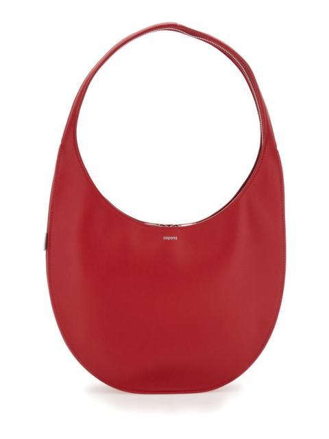 Coperni 'Swipe Medium' Red Shoulder Bag With Logo On Front In Leather Woman