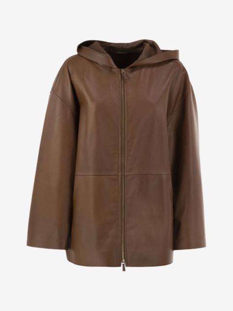 Max Mara hooded leather jacket