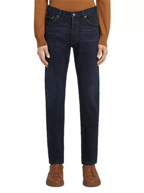 ZEGNA Slim Fit Comfort Cotton City 5-Pocket Jeans in Indigo