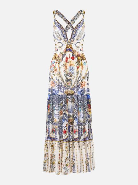 CAMILLA BEAD STRAP GATHERED PANEL DRESS