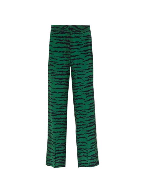 Victoria Beckham tiger-print straight-leg trousers