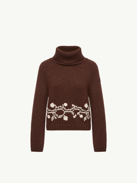 Moncler Alpaca Blend Embroidered Turtleneck