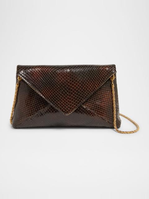 Dries Van Noten Small Embossed Leather Envelope Clutch Bag