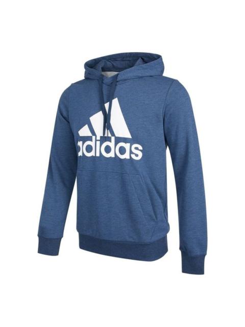 Men's adidas Bl Ft Hd Logo Printing Sports Knit Pullover Navy Blue GM6965