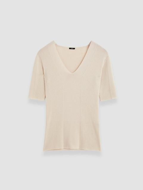 JOSEPH Fine Merino Rib V Neck Top